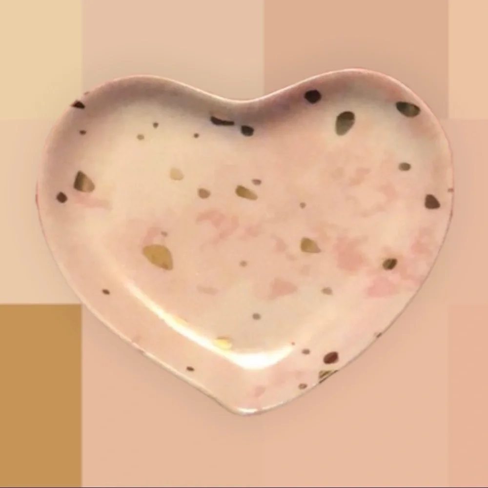 Pink heart shaped dish